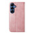 Samsung Galaxy S26+ Cubic Grid Calf Texture Magnetic Leather Phone Case - Rose Gold