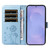 Samsung Galaxy S26+ Dandelion Embossed Pattern Flip Leather Phone Case - Sky Blue