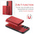 Samsung Galaxy S26+ DG.MING M1 Series 3-Fold Multi Card Wallet + Magnetic Phone Case - Red
