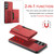 Samsung Galaxy S26+ DG.MING M2 Series 3-Fold Multi Card Bag + Magnetic Phone Case - Red
