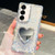 Samsung Galaxy S26+ Diamond Glitter Mirror Heart Holder Phone Case - Transparent Stars