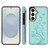 Samsung Galaxy S26+ Double Buckle Butterfly Embossing PU Phone Case - Green