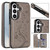 Samsung Galaxy S26+ Double Buckle Butterfly Embossing PU Phone Case - Grey