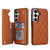Samsung Galaxy S26+ Double Buckle Rhombic PU Leather Phone Case - Brown