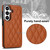 Samsung Galaxy S26+ Double Buckle Rhombic PU Leather Phone Case - Brown