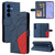 Samsung Galaxy S26+ Dual-color Splicing Flip Leather Phone Case - Blue