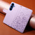 Samsung Galaxy S26+ Embossed Heart Dog RFID Blocking Wallet Leather Phone Case - Purple