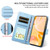 Samsung Galaxy S26+ Embossed Heart Dog RFID Blocking Wallet Leather Phone Case - Sky Blue