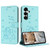 Samsung Galaxy S26+ Embossed Kitten Phone Leather Case with Lanyard - Mint Green