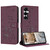Samsung Galaxy S26+ Embossed Kitten Phone Leather Case with Lanyard - Wine Red