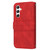 Samsung Galaxy S26+ Embossed Stripes Skin Feel Leather Phone Case - Red