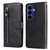 Samsung Galaxy S26+ Fashion Calf Texture Zipper Leather Phone Case - Black