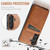 Samsung Galaxy S26+ Fierre Shann Cowhide Vertical Flip Magnetic Card Holder Phone Case - Brown