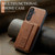 Samsung Galaxy S26+ Fierre Shann FS-024 Oil Wax Cow Leather Card Holder Back Phone Case - Brown