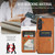 Samsung Galaxy S26+ Fierre Shann FS-024 Oil Wax Cow Leather Card Holder Back Phone Case - Brown