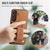 Samsung Galaxy S26+ Fierre Shann FS-024 Oil Wax Cow Leather Card Holder Back Phone Case - Brown