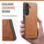 Samsung Galaxy S26+ Fierre Shann FS-027 Cowhide Texture MagSafe Magnetic Phone Case - Brown