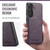 Samsung Galaxy S26+ Fierre Shann FS-027 Cowhide Texture MagSafe Magnetic Phone Case - Purple