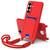 Samsung Galaxy S26+ Integrated Card Bag Solid Color Liquid Silicone Phone Case Gen2 with Short Lanyard - Red