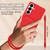 Samsung Galaxy S26+ Integrated Card Bag Solid Color Liquid Silicone Phone Case Gen2 with Short Lanyard - Red