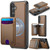 Samsung Galaxy S26+ JEEHOOD J10 Flip Card Bag MagSafe Split RFID Leather Phone Case - Brown