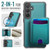 Samsung Galaxy S26+ JEEHOOD J10 Flip Card Bag MagSafe Split RFID Leather Phone Case - Green