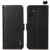 Samsung Galaxy S26+ KHAZNEH Side-Magnetic Litchi Genuine Leather RFID Phone Case - Black