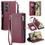Samsung Galaxy S26+ Leather Stitching Multi-card Slot Zipper Phone Case - Wine Red