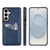 Samsung Galaxy S26+ Litchi Leather Skin Card Slots Phone Case - Blue