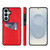 Samsung Galaxy S26+ Litchi Leather Skin Card Slots Phone Case - Red