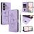 Samsung Galaxy S26+ Lotus Embossed Leather Phone Case with Lanyard - Purple