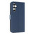 Samsung Galaxy S26+ Metal Bow Leather Phone Case with Hand Strap - Dark Blue
