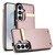 Samsung Galaxy S26+ Metal Buckle Card Slots Phone Case - Rose Gold