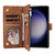 Samsung Galaxy S26+ Multifunctional Frosted Zipper Wallet Leather Phone Case - Brown