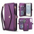 Samsung Galaxy S26+ Multifunctional Wallet Detachable Leather Phone Case with Lanyard - Dark Purple