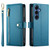 Samsung Galaxy S26+ Nine Card-slot Zipper Wallet Bag Leather Phone Case - Blue