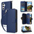 Samsung Galaxy S26+ Nine-card Slots Zipper Wallet Bag Leather Phone Case - Blue