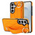 Samsung Galaxy S26+ Non-slip Full Coverage Ring PU Phone Case with Wristband - Orange