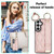 Samsung Galaxy S26+ Non-slip Full Coverage Ring PU Phone Case with Wristband - Rose Gold