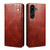 Samsung Galaxy S26+ Oil Wax Crazy Horse Texture Leather Phone Case - Brown