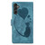 Samsung Galaxy S26+ Pen Heart Cat Embossed Leather Phone Case - Blue