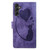 Samsung Galaxy S26+ Pen Heart Cat Embossed Leather Phone Case - Purple