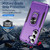 Samsung Galaxy S26+ Pioneer Armor Heavy Duty PC Hybrid TPU Phone Case with Holder - Purple+Black