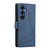 Samsung Galaxy S26+ PU Genuine Leather Texture Embossed Line Phone Case - Blue