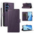 Samsung Galaxy S26+ PU Genuine Leather Texture Embossed Line Phone Case - Purple