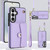 Samsung Galaxy S26+ RFID Card Slot Phone Case with Long Lanyard - Purple
