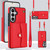 Samsung Galaxy S26+ RFID Card Slot Phone Case with Long Lanyard - Red