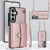 Samsung Galaxy S26+ RFID Card Slot Phone Case with Long Lanyard - Rose Gold