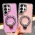 Samsung Galaxy S26+ Rhinestone Glitter Kickstand Dual-side IMD Phone Case - Heart Transparent