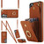 Samsung Galaxy S26+ Rhombic Texture Card Bag Phone Case with Long Lanyard - Brown